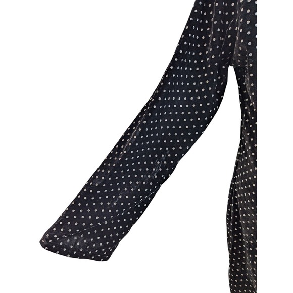 Aqua Velvet Polka Dot Mini Dress Medium Black Silver Metallic‎ Cocktail Party - Picture 4 of 7